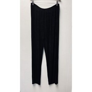 Christina Hope L Black Slinky Knit Stretch Pants Boho Casual Weekender Travel